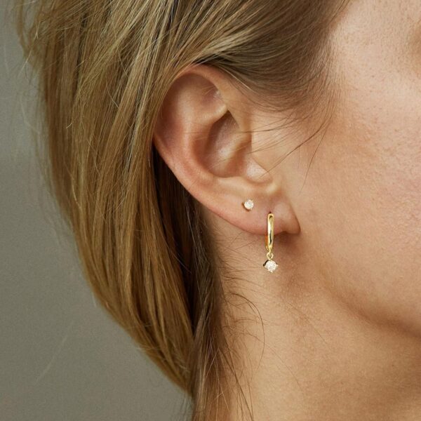3 Pairs Gold Hoop Earrings Set: Dainty Stud Earrings Trendy Small 14K Gold Plated Hypoallergenic Dangle Cartilage Huggie Hoop Earrings for Women Gold Jewelry for Women Gifts - Image 7