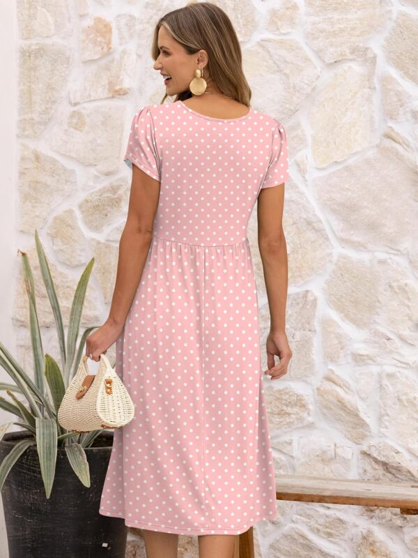 ANRABESS Women's Summer Short Sleeve A-Line Midi Dresses Casual Floral T-Shirt Dresses Flowy Beach Sundress with Pockets - Image 4