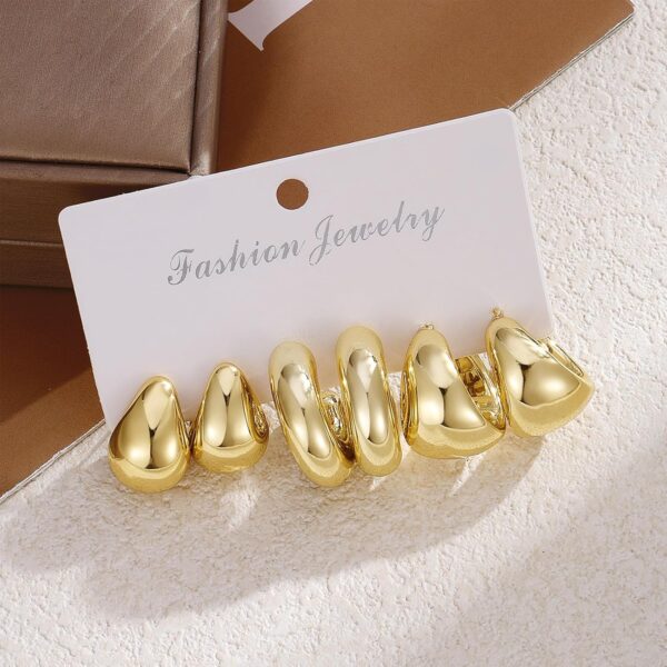 IFKM 24 Pairs Gold Hoop Earrings Set for Women Hypoallergenic Chunky Chain Twisted Open Hoops Dangle Earring Packs for Birthday Party Christmas Fashion Jewelry Gift - Image 9