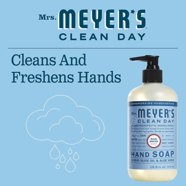 MRS. MEYER'S CLEAN DAY Hand Soap, Made with Essential Oils, Biodegradable Formula, Rain Water, 12.5 fl. oz - Pack of 3 - Image 8