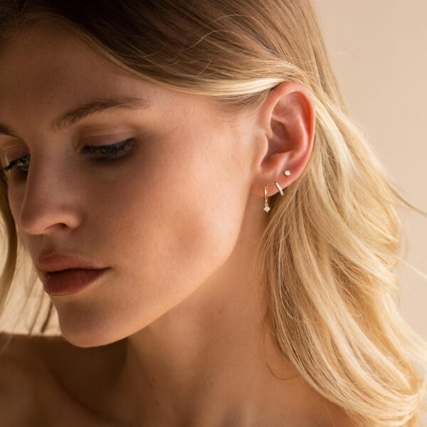 3 Pairs Gold Hoop Earrings Set: Dainty Stud Earrings Trendy Small 14K Gold Plated Hypoallergenic Dangle Cartilage Huggie Hoop Earrings for Women Gold Jewelry for Women Gifts - Image 5