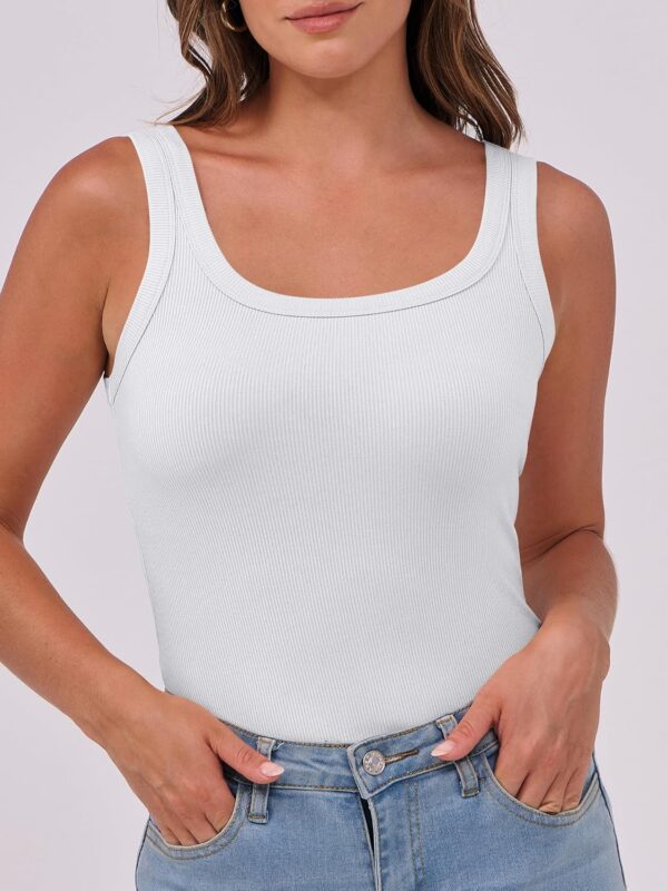 ANRABESS Womens Sleeveless Scoop Neck Tank Top Ribbed Fitted Summer Basic Slim Cute Tops 2025 - Image 3