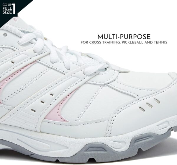 Avia Verge Womens Sneakers - Tennis, Court, Cross Training, or Pickleball Shoes for Women, Classic Black or Walking White Sneakers with Arch Support, Wide Width or Medium - Image 4