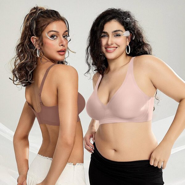 OEAK Womens Deep V Bras Wireless Comfortable Bra Supportive No Underwire Bras Tshirt Push Up Bralettes Plunge Seamless Bra - Image 8