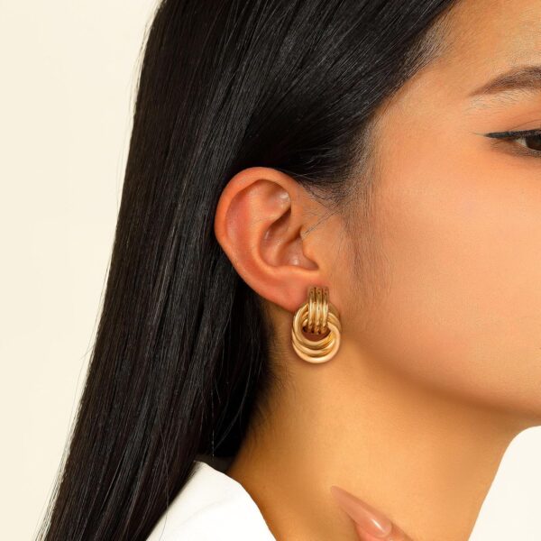 14K Gold Knot Earrings for Women Gold Silver Earrings Heart Link Drop Dangle Earring Chunky Gold Knotted Statement Jewelry - Image 8