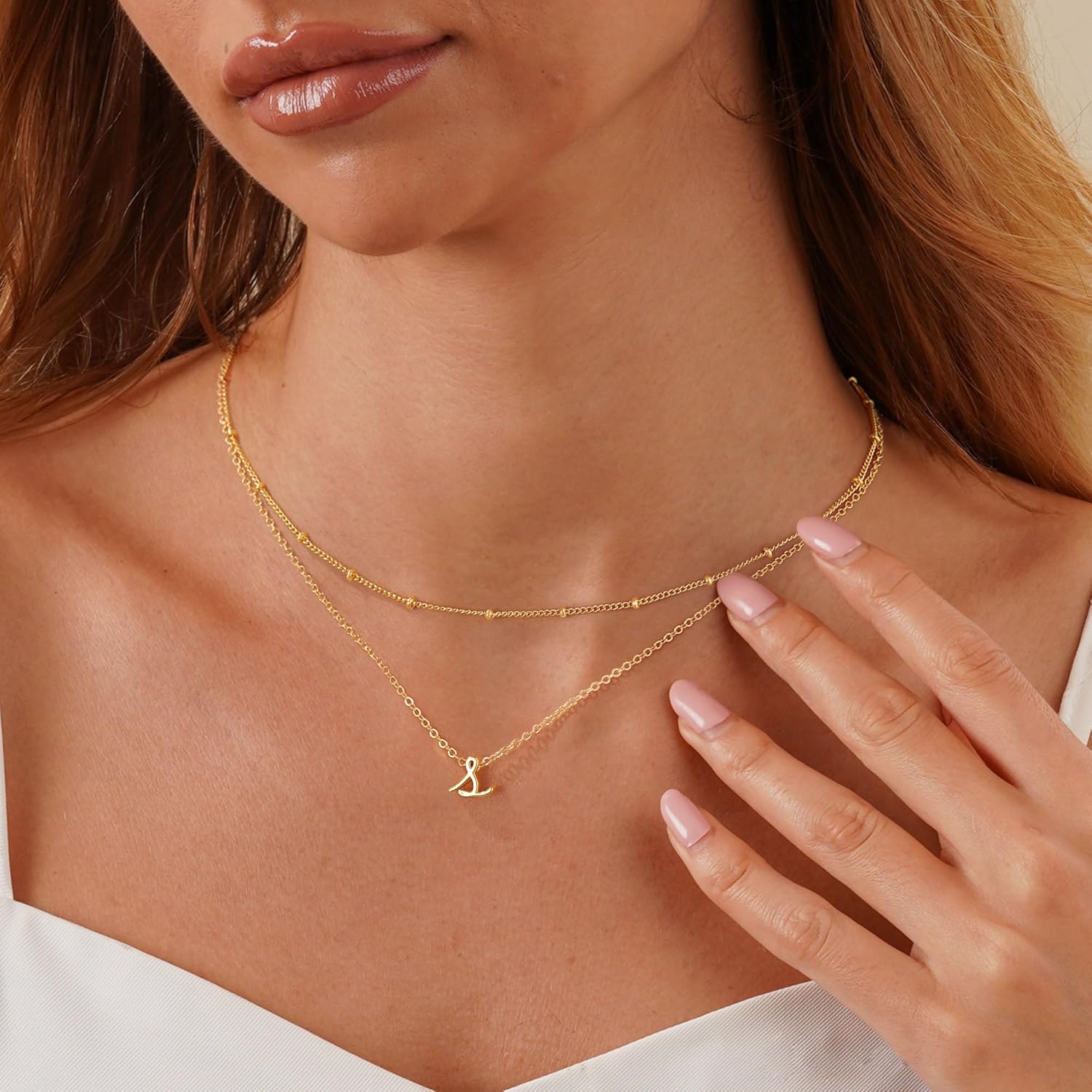 Yoosteel Layered Initial Necklaces for Women Teen Girls Trendy - Dainty Gold/Silver Letter A-Z Stack Initial Necklace Birthday Personalized Gifts for Women Jewelry - Image 5