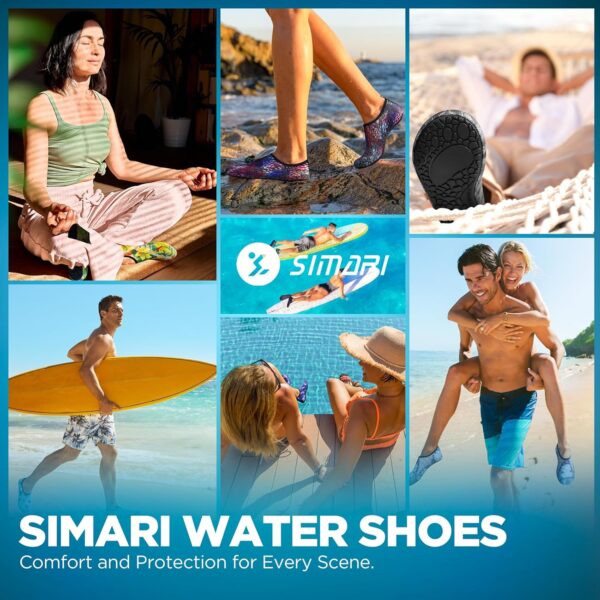 SIMARI Water Shoes for Women Men Swim Aqua Socks Beach Pool Essentials Barefoot Surf River Boat Kayak Sea Yoga Sand Exercise Sport Accessories Breathable Quick-Dry Adult Youth Kid Size SWS001 - Image 7