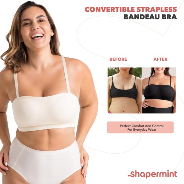 SHAPERMINT Strapless Bra - Bandeau top, Strapless Bras for Women, Plus Size Lingerie for Women, Free Clear Bra Straps - Image 8