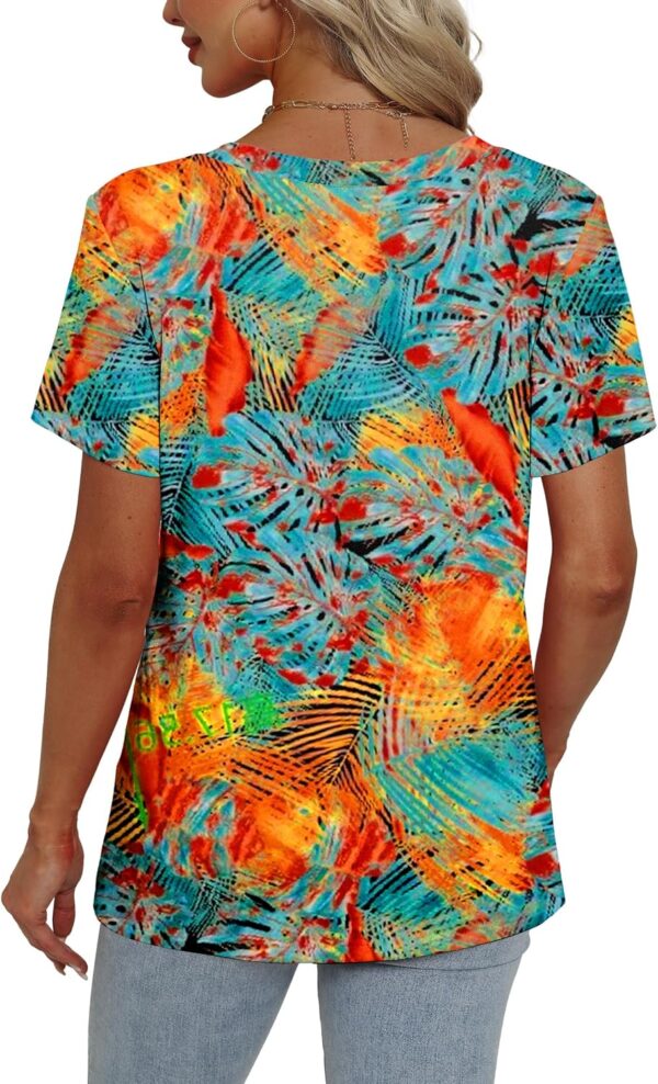 Alaroo Womens Summer Tops 2025 V Neck Short Sleeve Shirts Trendy Dressy Casual Vacation Outfits Printed - Image 5