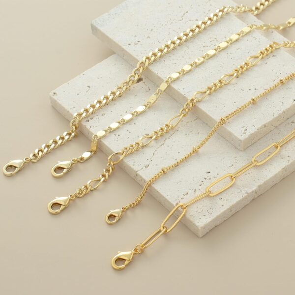 Ankle Bracelets for Women, 14k Gold Jewelry Set Waterproof Layered Cuban Figaro Link Chain Anklets Set Gold Anklets Summer Boho Beach Jewelry Gift Adjustable Size - Image 9