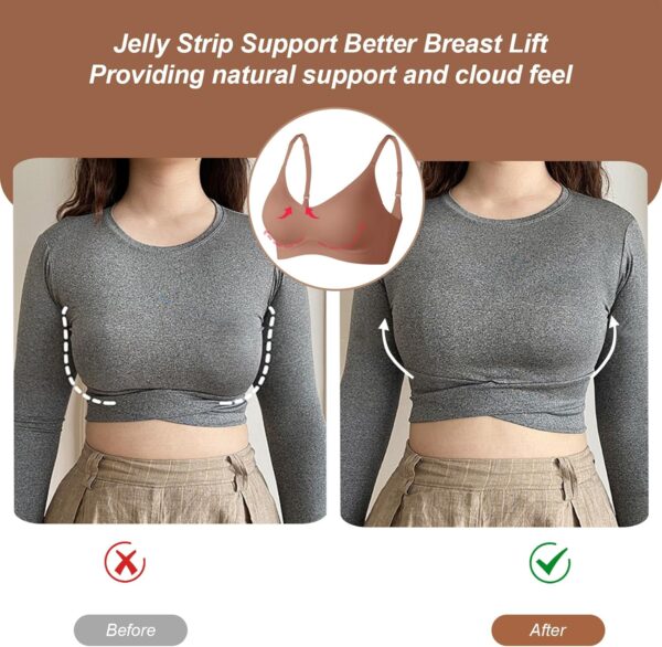 OEAK Womens Wireless Bras Comfortable Push Up Bra No Underwire Bra Full Support Lift Bralette Everyday Seamless Tshirt Bras - Image 5