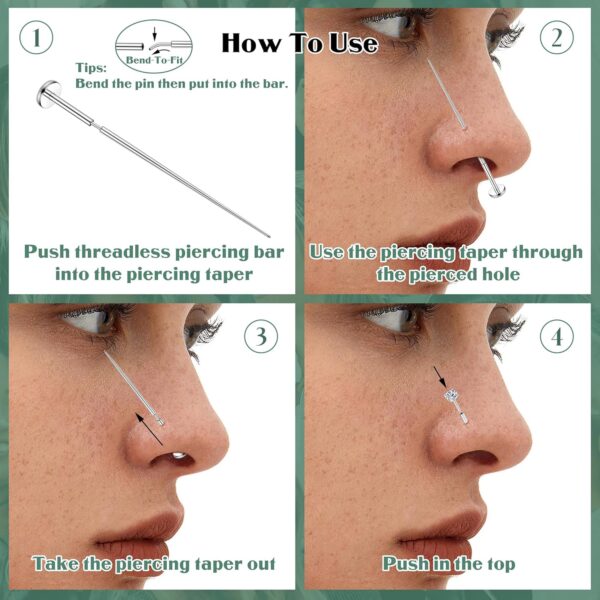 LOLIAS 14K Gold Filled Threadless Nose Studs CZ Nose Rings for Women Men 316L Surgical Steel Labret Studs Lip Rings Push in Flat Back Stud Earrings CZ Nose Nostril Tragus Helix Piercing Jewelry Hypoallergenic 20G 18G 16G - Image 8