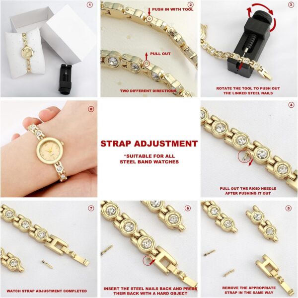 Womens Waterproof Wrist Watch,Women's Small Thin Analog Bracelet Quartz Watch Dainty Christmas Gifts - Image 8
