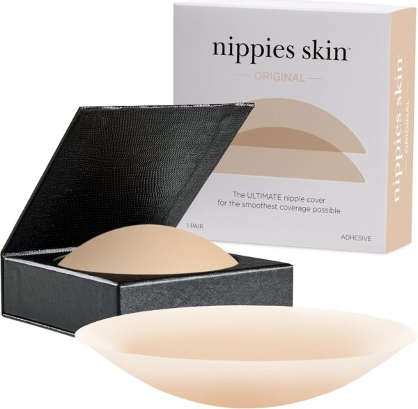 Nippies Nipple Covers for Women - Sticky Adhesive Silicone Pasties - Reusable Pasty Nipple Cover with Travel Box - Image 2