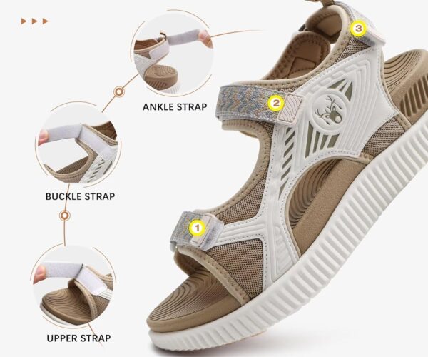 KuaiLu Womens Orthopedic Walking Sandals with Comfortable Arch Support Recovery Sport Relief Plantar Fasciitis Summer Outdoor Hiking Adjustable Strap Platform Cushion Shoes - Image 6
