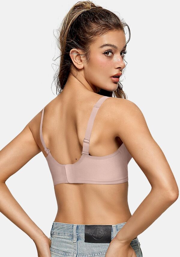 OEAK Womens Deep V Bras Wireless Comfortable Bra Supportive No Underwire Bras Tshirt Push Up Bralettes Plunge Seamless Bra - Image 4