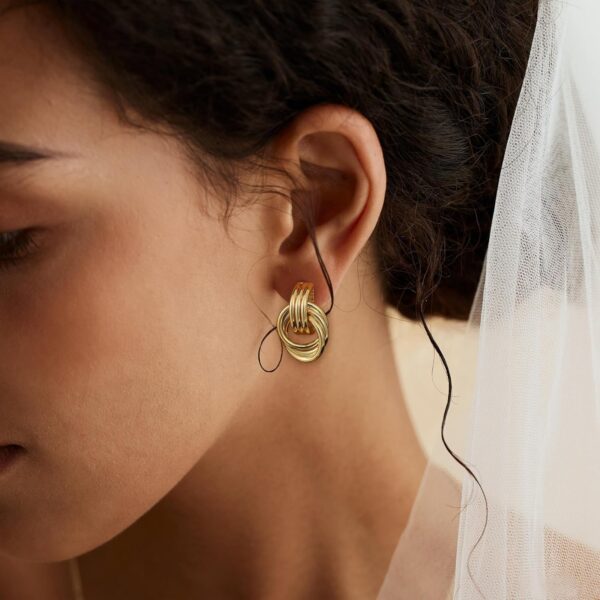 Trendy Gold Plated Knot Earrings for Women Chunky Statement Drop Dangle Earrings Lightweight Hypoallergenic Fashion Accessories Gold Jewelry Gifts for Womens - Image 4