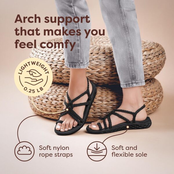 Plaka Explore Walking and Hiking Sandals for Women | Comfortable Summer Sandal with Arch Support | Waterproof Comfy Sandals for Travel, Beach or Poolside - Image 3