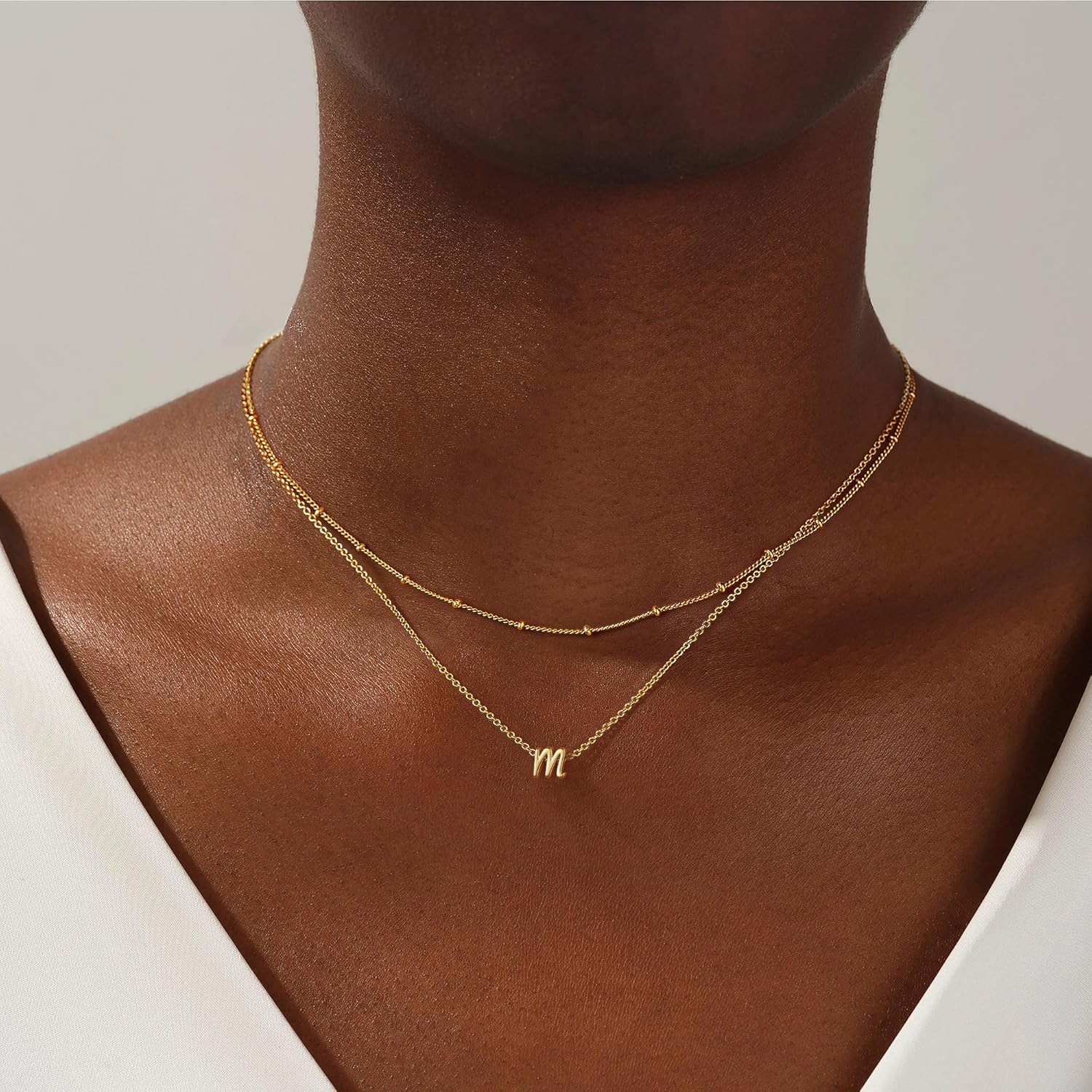 Yoosteel Layered Initial Necklaces for Women Teen Girls Trendy - Dainty Gold/Silver Letter A-Z Stack Initial Necklace Birthday Personalized Gifts for Women Jewelry - Image 3
