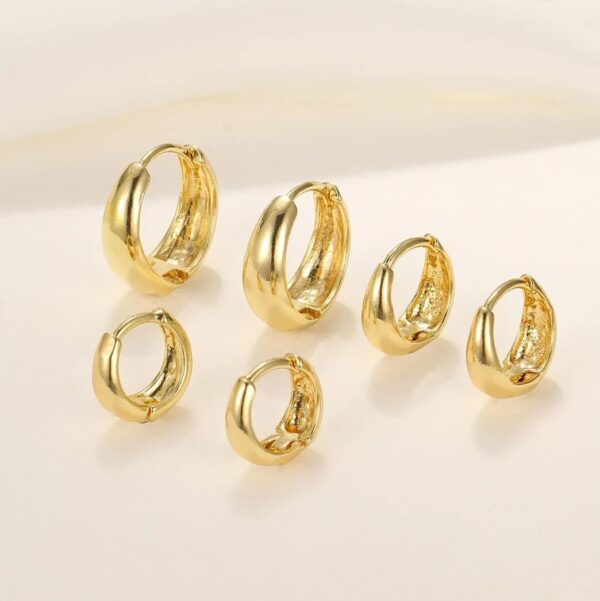 3Pairs Gold Hoop Earrings Set for Women Trendy Chunky Huggie Dainty Earrings Jewelry for Women Teens - Image 6