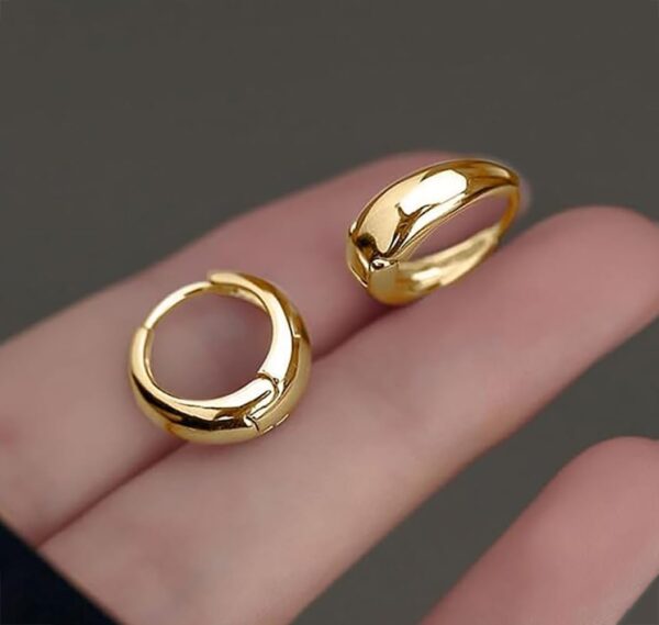 3Pairs Gold Hoop Earrings Set for Women Trendy Chunky Huggie Dainty Earrings Jewelry for Women Teens - Image 4