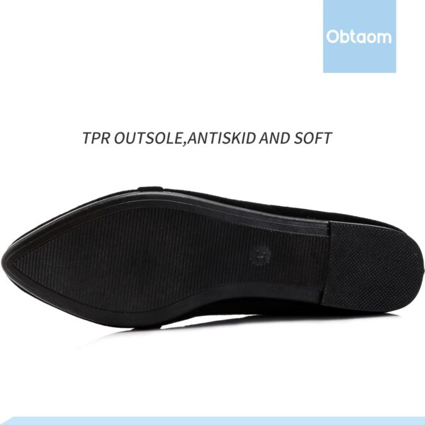 Obtaom Women's Pointy Toe Loafer Flat Comfortable Faux Suede Work Shoes,Cute Penny Loafer Slip On Ballet Flat - Image 7