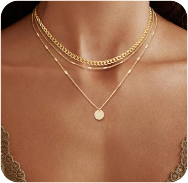 14K Gold Plated Layering Necklaces For Women Gold Necklace Set, Cuban Link, Snake Chain, Paperclip Layered Chains, Twisted Rope and Twisted Chain, Trendy Layering Necklace - Image 2