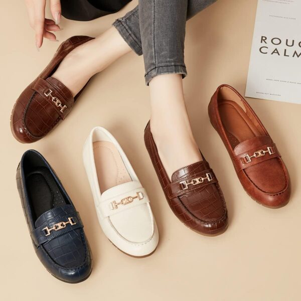 DeYashopin Women's Loafer Shoes Leisure Slip On Work Shoes Comfort Walking Flats - Image 7