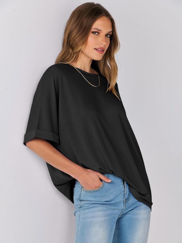 ANRABESS Womens Tops Oversized T Shirts Short Sleeve Crewneck Summer Casual Loose Basic Tee Shirt 2025 Trendy Fashion Clothes - Image 8