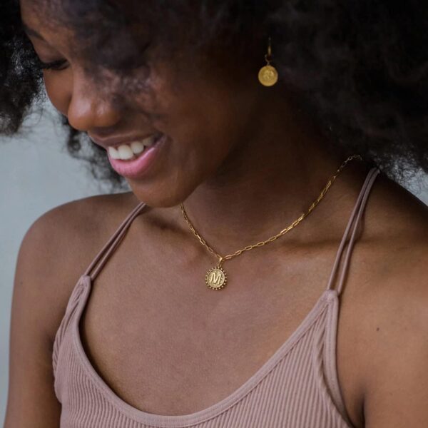 Yoosteel Gold Initial Necklaces for Women, 14K Gold Plated Dainty Layering Paperclip Link Chain Necklace Coin Initial Layered Necklaces for Women Personalized Birthday Gifts - Image 3