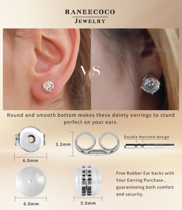 "STUNNING FLAME" 18K Gold Plated Silver Brilliant Cut Simulated Diamond Cubic Zirconia Stud Earrings - Image 6