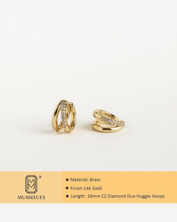Gold Hoop Earrings for Women,14K Gold Huggie Hoop Earrings for Gift - Image 7
