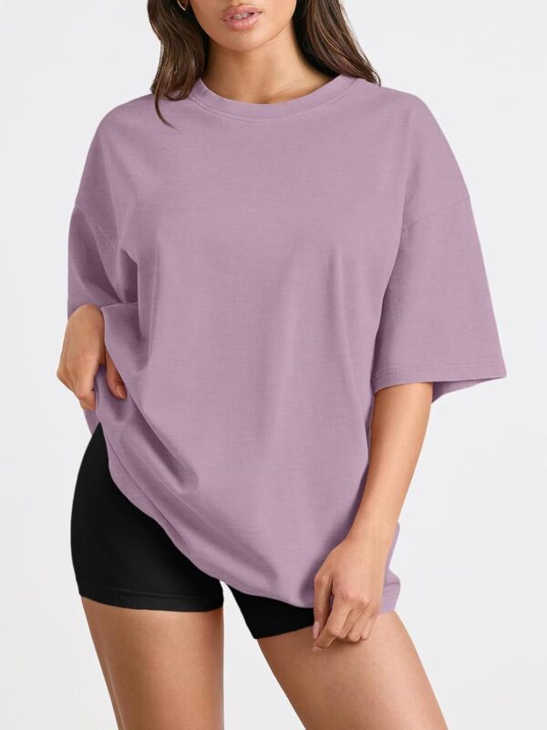 Trendy Queen Womens Oversized Summer T Shirts Fashion Workout Plus Size Tops Short Sleeve Beach Vacation Gym Clothes 2025 - Image 3