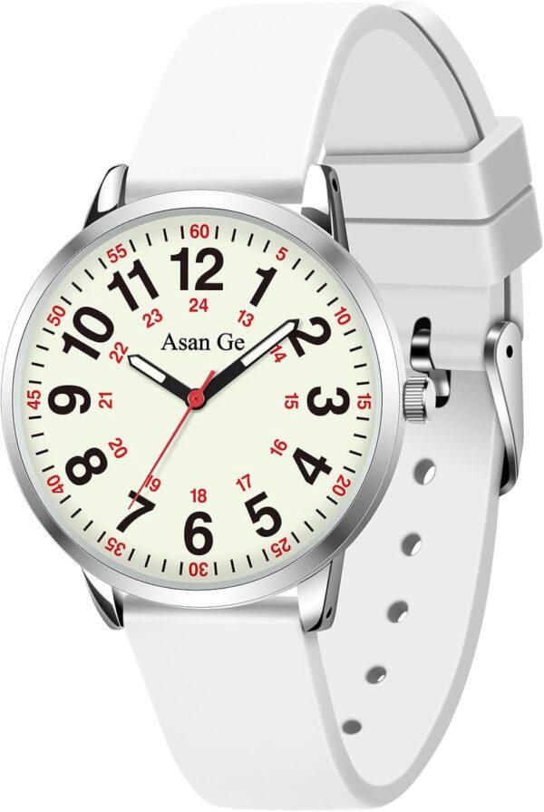 Asan Ge Nurse Watch for Nurse Medical Professionals Students Doctors Women Men Waterproof Watch 24 Hour Military Time Luminouse Easy to Read Dial with Second Hand - Image 2