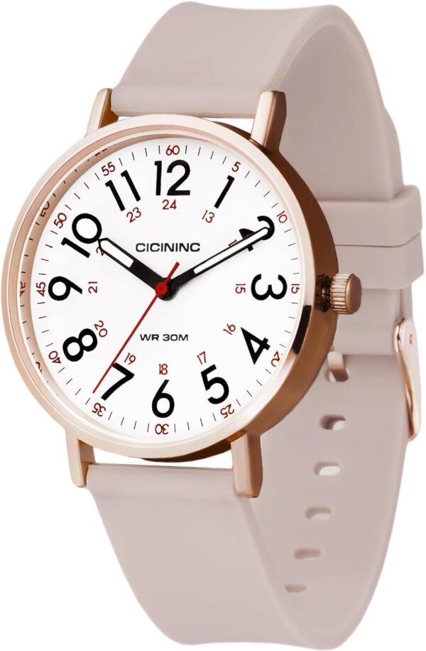 Nurse Watch for Women&Men,Analog Nursing Watches with 12/24 Hour Military Time,Second Hand - Image 2