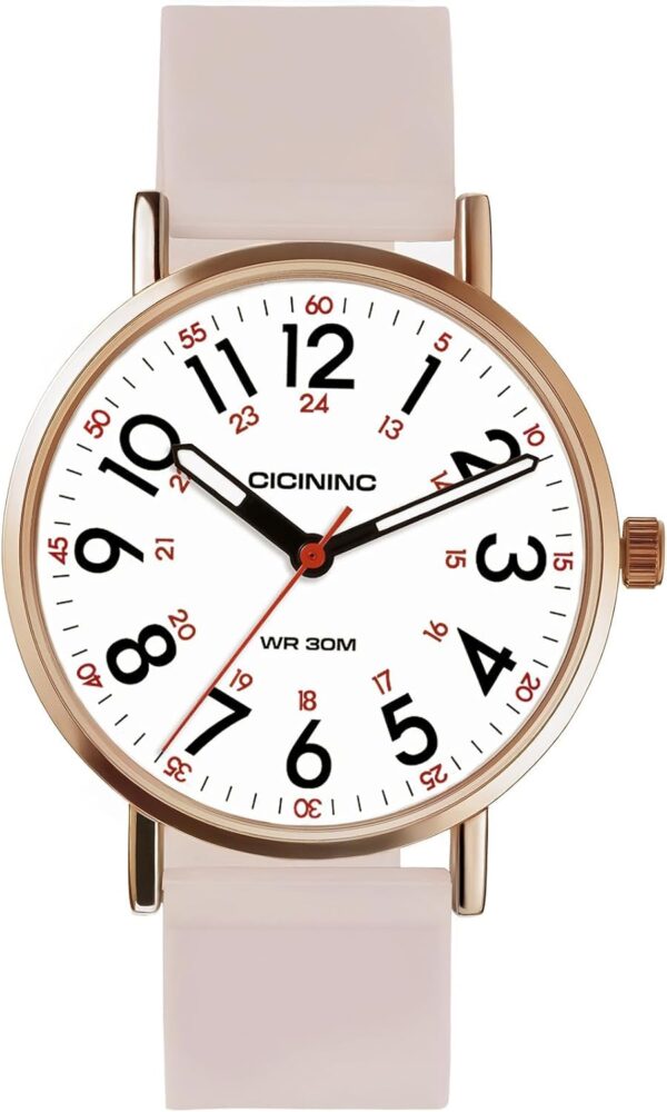 Nurse Watch for Women&Men,Analog Nursing Watches with 12/24 Hour Military Time,Second Hand - Image 3