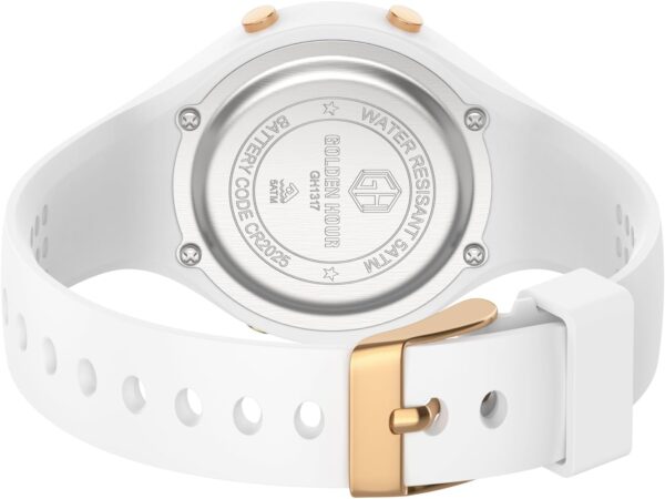 GOLDEN HOUR Waterproof Sport Women's Digital Chronograph Silicone Strap Watch - Image 5
