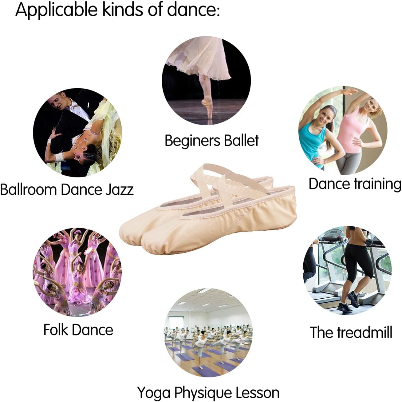TXJ Sports Ballet Shoes for Women Girls, Women's Ballet Slipper Canvas Dance Shoes Split Sole Yoga Dance Flats - Image 6