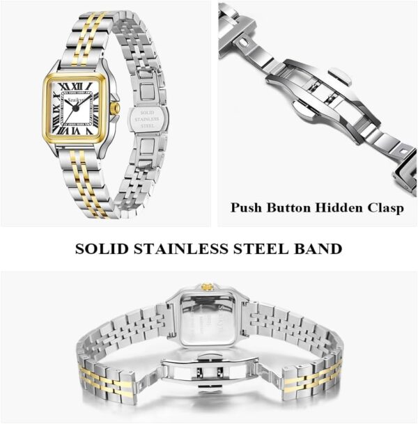 Classic Square Watches for Women with Roman Numerals Ladies Casual Dress Watch - Image 4