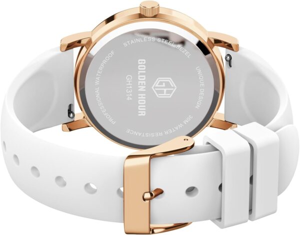 GOLDEN HOUR Waterproof Nurse Watch for Medical Professionals, Students Women Men - Military Time Luminouse Easy Read Dial, 24 Hour with Second Hand, Colorful Silicone Band - Image 5