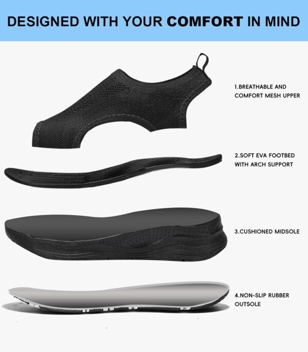 Women Walking Sandals Arch Support Orthotic Comfortable Plantar Fasciitis Non-slip Casual Open Toe Sport Sandals for Athletic Summer Beach - Image 4