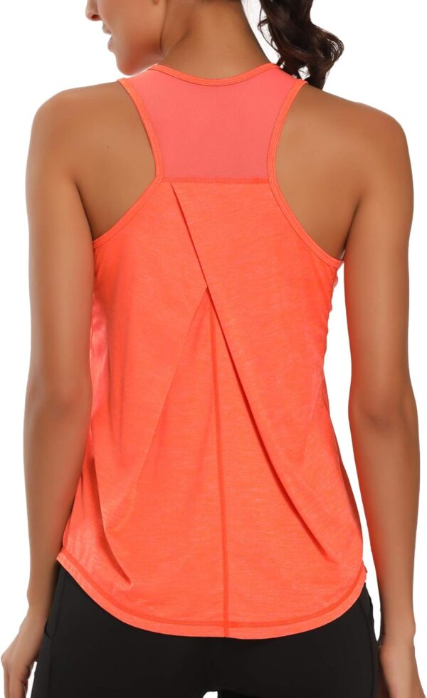 Aeuui Womens Workout Tops for Women Racerback Tank Tops Mesh Yoga Shirts Athletic Running Tank Tops Sleeveless Gym Clothes - Image 2