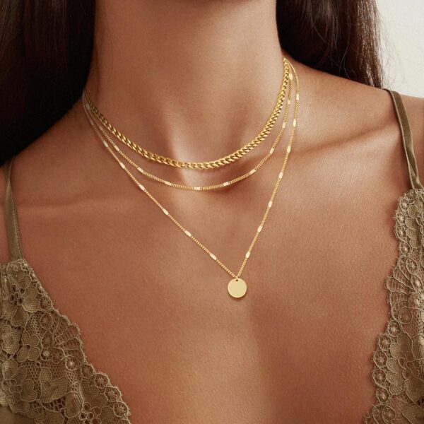 14K Gold Plated Layering Necklaces For Women Gold Necklace Set, Cuban Link, Snake Chain, Paperclip Layered Chains, Twisted Rope and Twisted Chain, Trendy Layering Necklace - Image 3