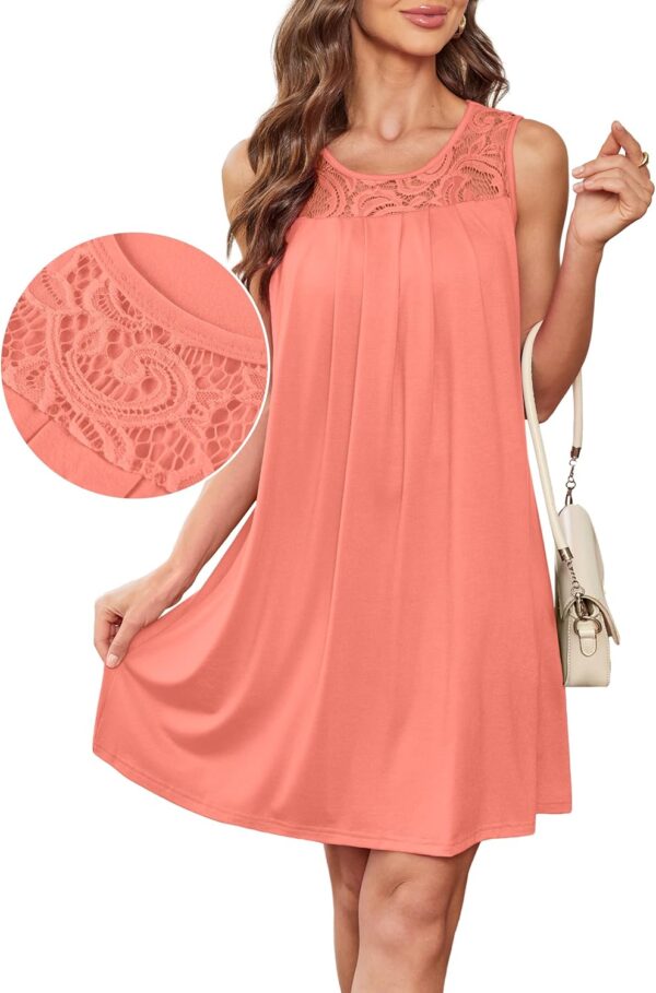Summer Dresses for Women Sleeveless Lace Crewneck Sundress (S-3XL) - Image 4