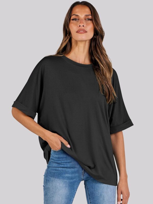 ANRABESS Womens Tops Oversized T Shirts Short Sleeve Crewneck Summer Casual Loose Basic Tee Shirt 2025 Trendy Fashion Clothes - Image 5