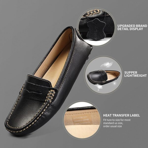 Artisure Women's Classic Comfort Leather Penny Loafers Casual Slip-Ons Lightweight Walking Flats Driving Mocs Boat Shoes - Image 9