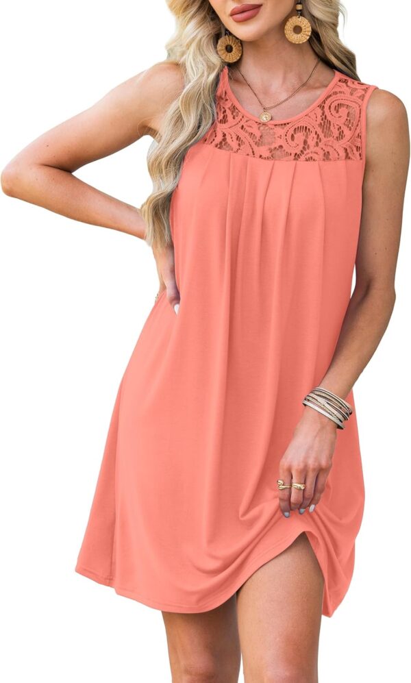Summer Dresses for Women Sleeveless Lace Crewneck Sundress (S-3XL) - Image 3