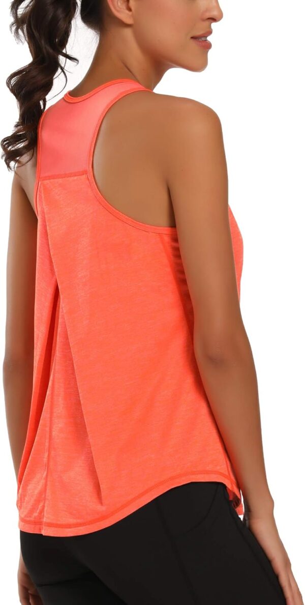 Aeuui Womens Workout Tops for Women Racerback Tank Tops Mesh Yoga Shirts Athletic Running Tank Tops Sleeveless Gym Clothes - Image 4