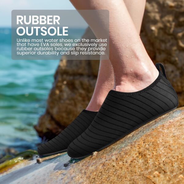 SEEKWAY Water Shoes Women Men Adult Quick-Dry Aqua Socks Barefoot Non Slip for Beach Swim River Pool Lake surf Black SK002(U) - Image 4