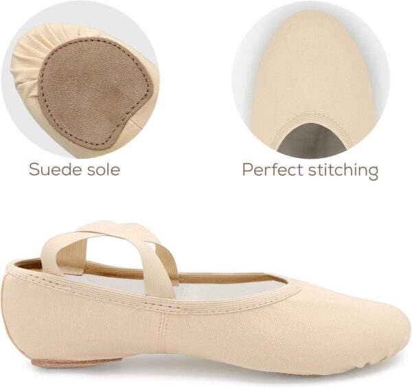 SD16 Bliss, Stretch Canvas Split Sole Ballet Shoes for Adults, Women, High Performance - Image 3